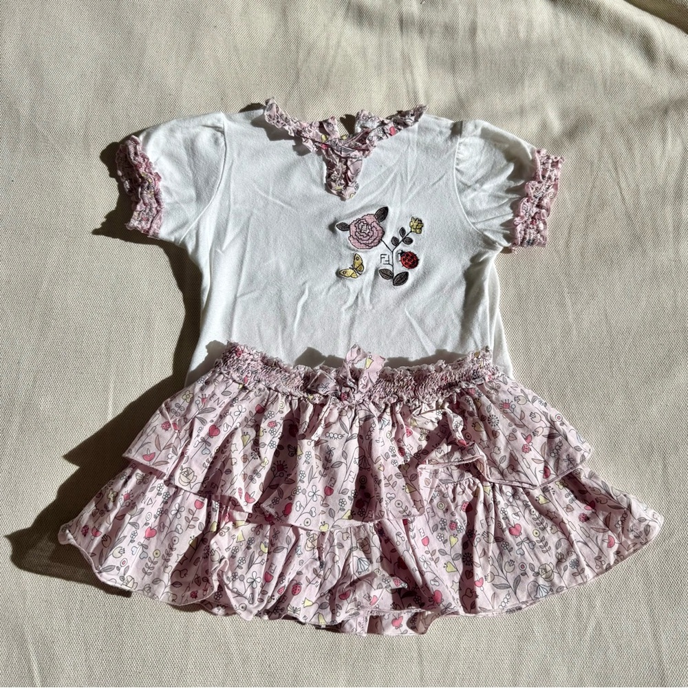 Fendi Baby Girl Outfit – 18 Months (Top + Skirt Set)